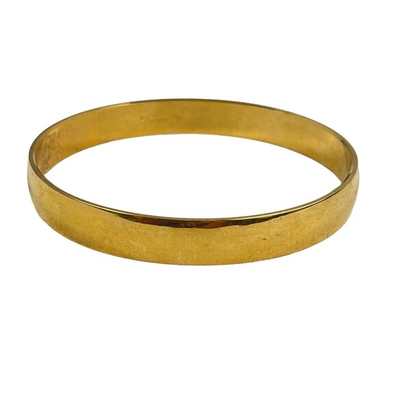 Crown Trifari Elegant Gold Plated Bangle Bracelet - Unisex Classic Design - Picture 7 of 9
